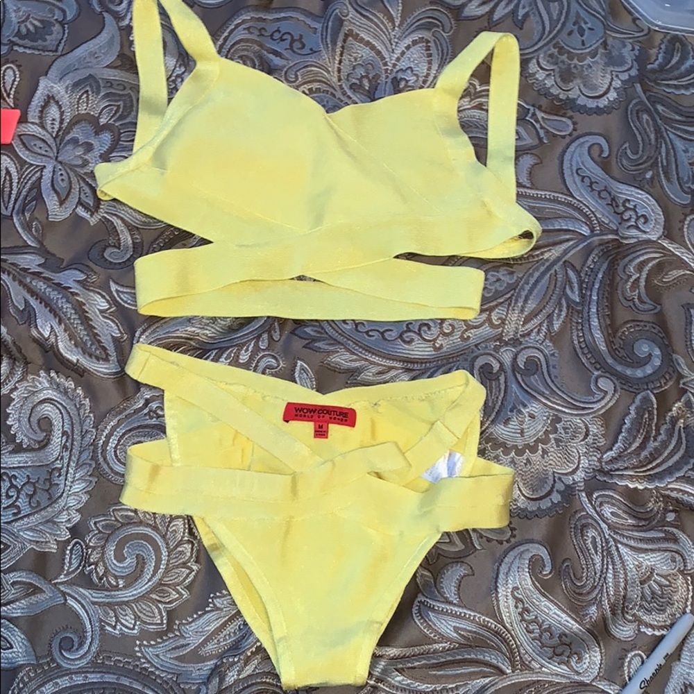 Yellow bandage bikini size medium